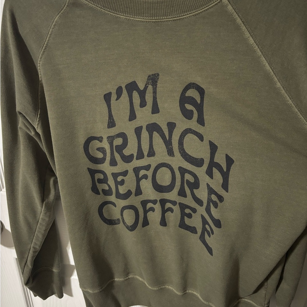 Maurices Olive Graphic Crew Neck Sweater